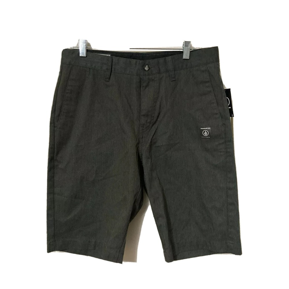 Volcom Vmonty Shorts NEW Size 30 Dark Gray Flat Front‎ Cotton Blend New $45